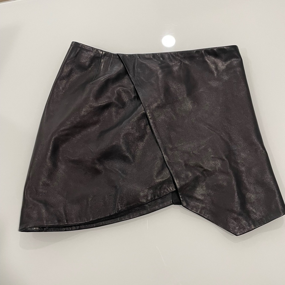 Black Leather Skirt INTERMIX
